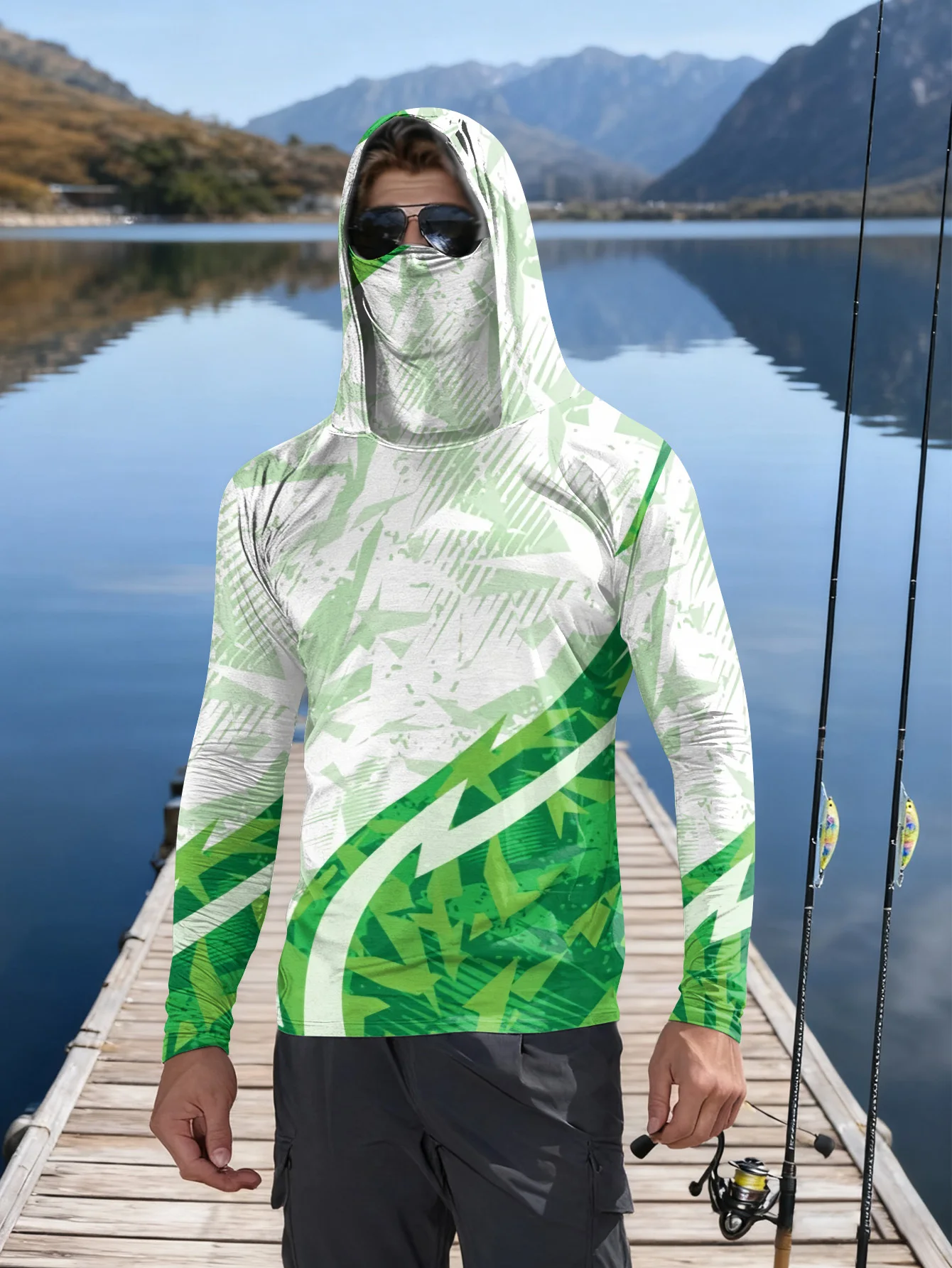 T-shirt de pêche pour hommes,  - Fishing Mask Sun Protection avis et prix